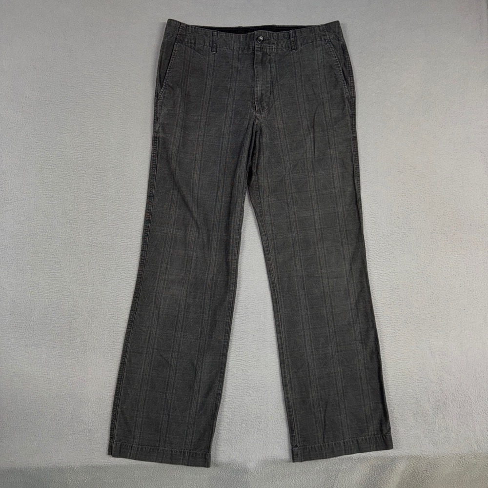 Banana Republic Pants Mens 35x34 Gray Glen Plaid Straight Leg Cotton Chino